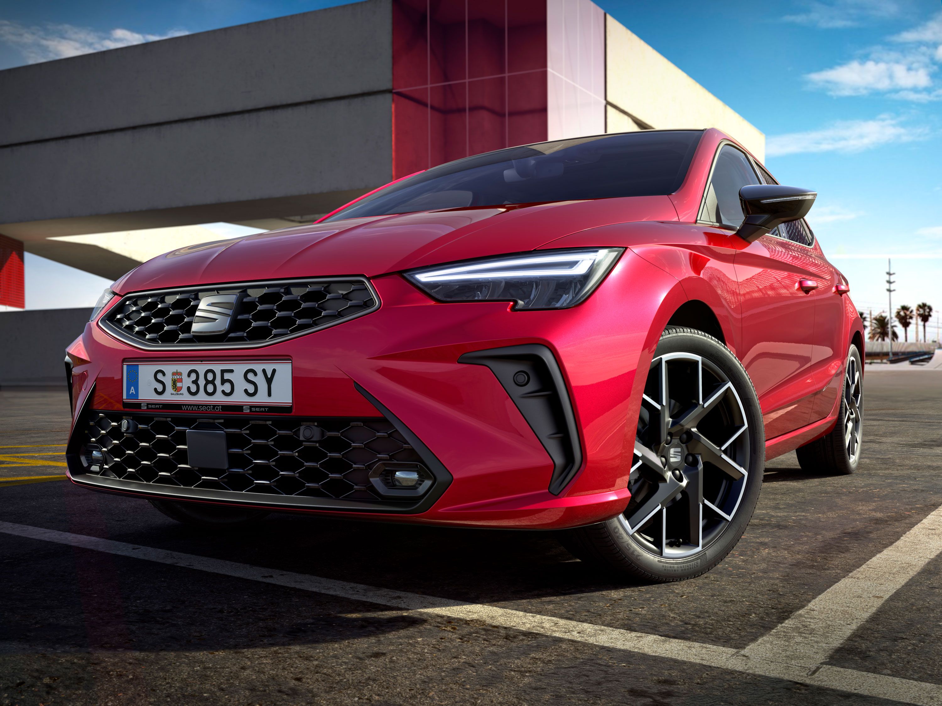 Frontstoßfänger und Voll-LED-Details des SEAT Ibiza 2025