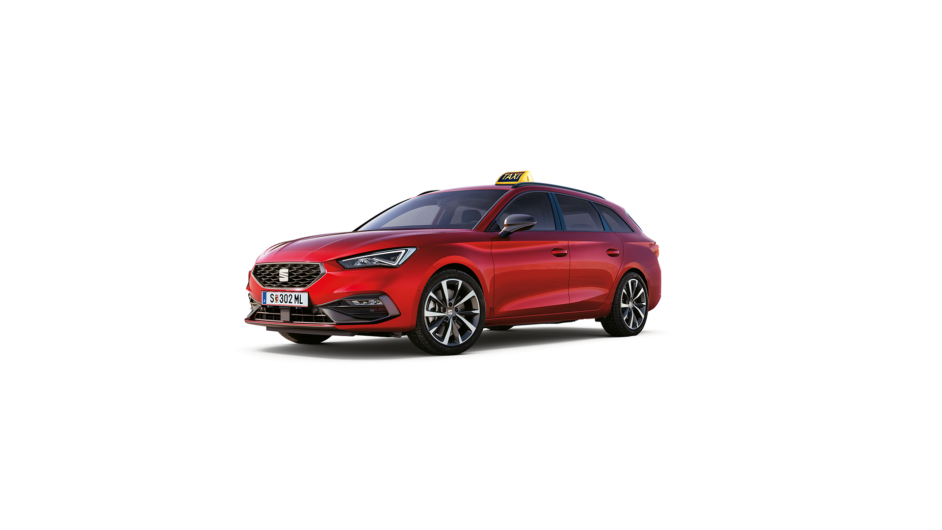 Roter SEAT Leon als Taxi 