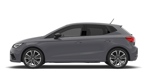 SEAT Ibiza in grau in Seitenansicht.