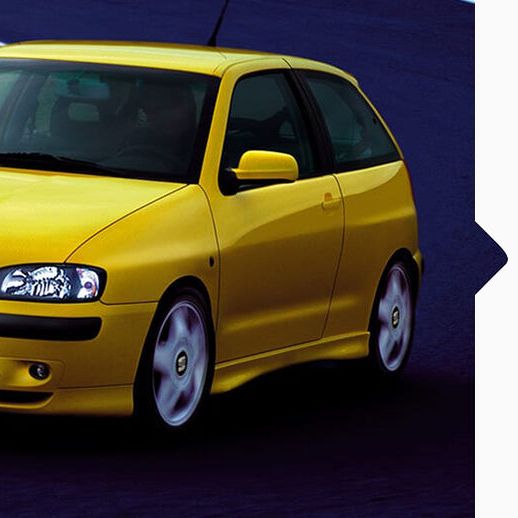 Ein gelber SEAT Ibiza CUPRA von 1996.