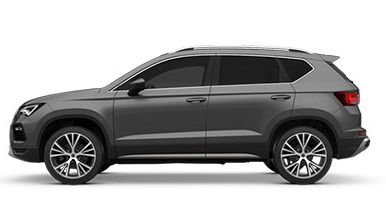 Seitenansicht eines grauen SEAT Ateca.
