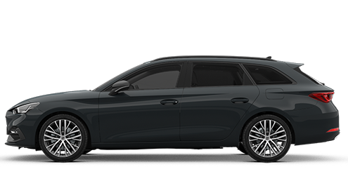SEAT Leon Kombi in schwarz Seitenansicht.