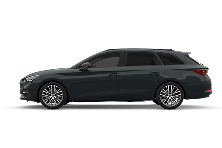 SEAT Leon Kombi in schwarz Seitenansicht.