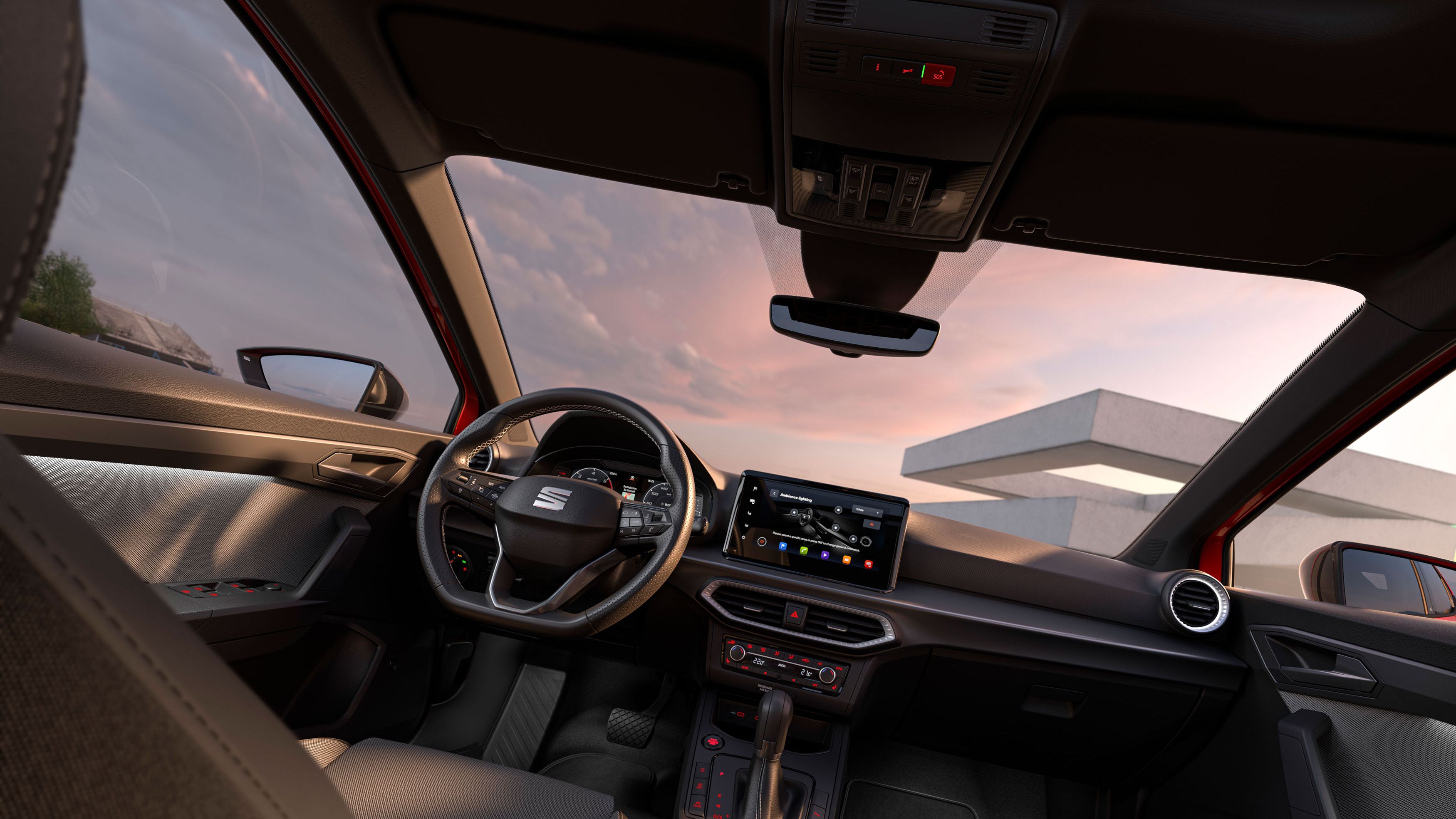 Innenansicht des SEAT Ibiza mit Fokus auf Details wie Polsterung und Türverkleidung