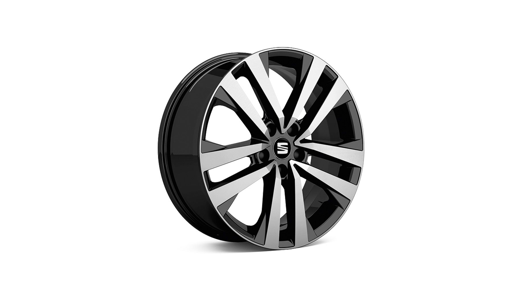 SEAT Winterkompletträder 18 Zoll Schwarz glanzgedreht für den SEAT Ateca.
