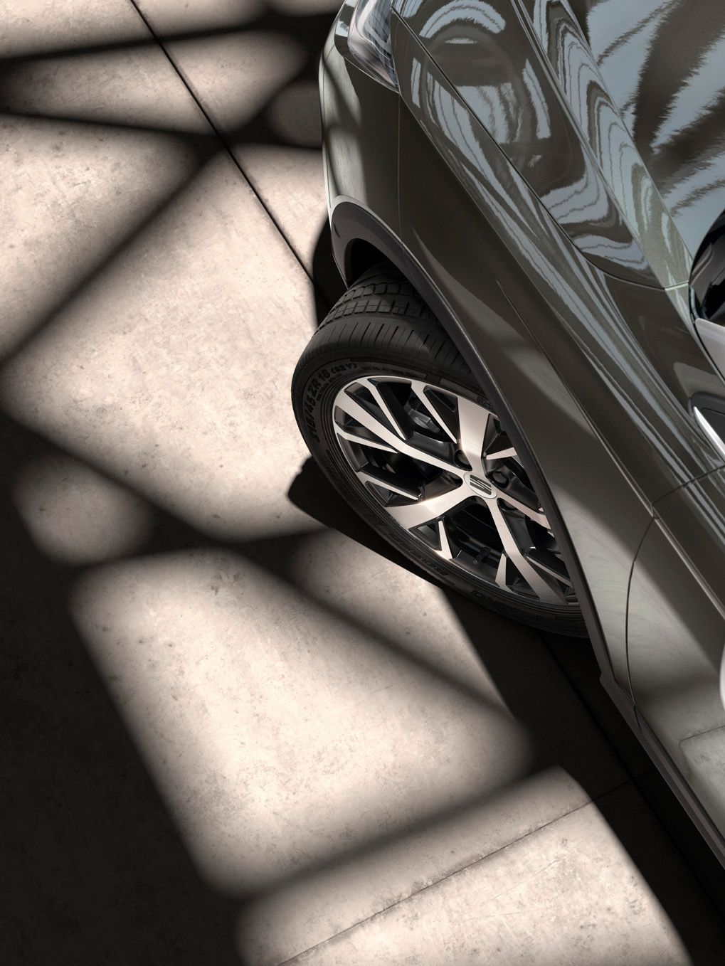 Detailaufnahme einer SEAT Alu-Felge 