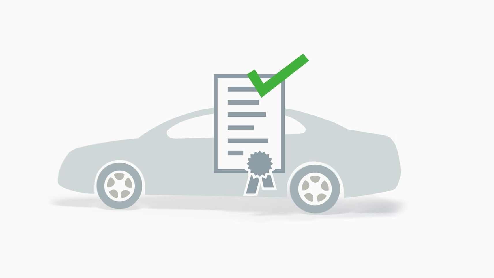 Grafik eines Automobils und einem Zertifikat.