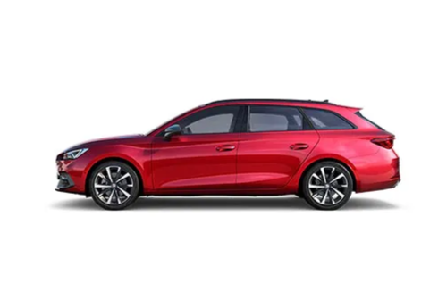 SEAT Leon Kombi in rot Seitenansicht.